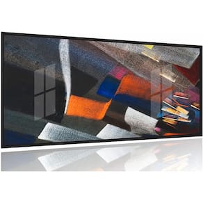 Quadro Abstrato Moderno Preto Para Sala Escritório Moldura Preta 2x2