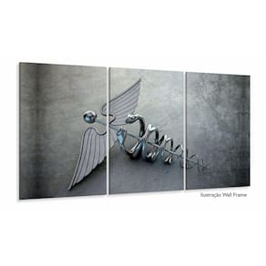 Quadro Em Tecido Medicina Contabilidade Caduceu Cinza 120x60