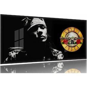 Quadro Decorativo Guns N` Roses 130x60 Moldura Preta 2x2
