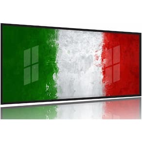 Quadro decorativo Italia Bandeira 130x60 Moldura Preta 2x2