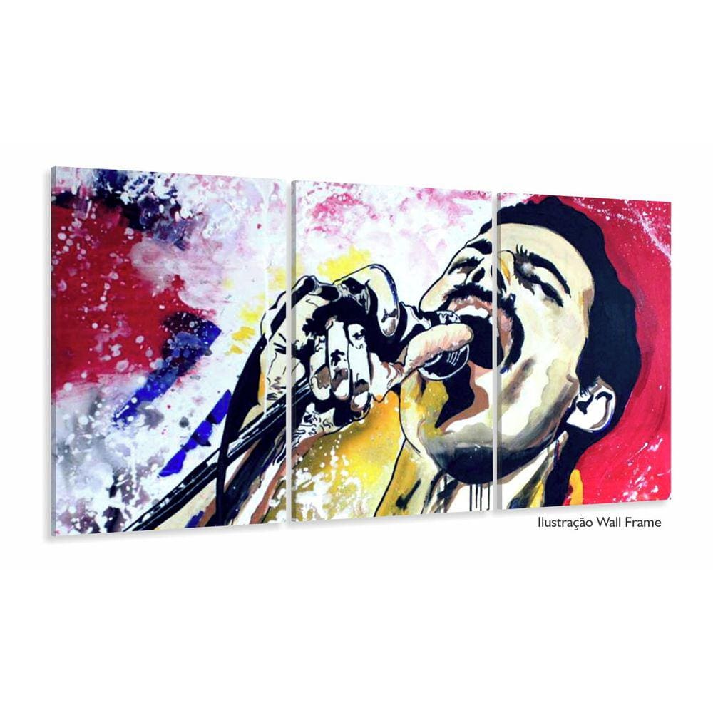 Quadro Freddie Mercury Rock Art Decorativo Em Tecido 120x60