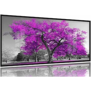 Quadro Decorativo 130x60 Sala Quarto Árvore Rosa 1