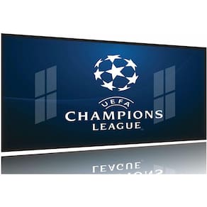 Quadro Champions League Futebol Decorativo 130x60 Moldura Preta 2x2