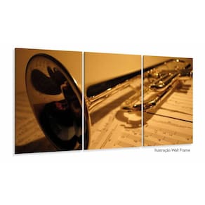 Quadro Trompete E Partitura Instrumentos Decorativo 120x60 3