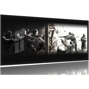 Quadros Decorativos Counter Strike 130x60 Moldura Preta 2x2