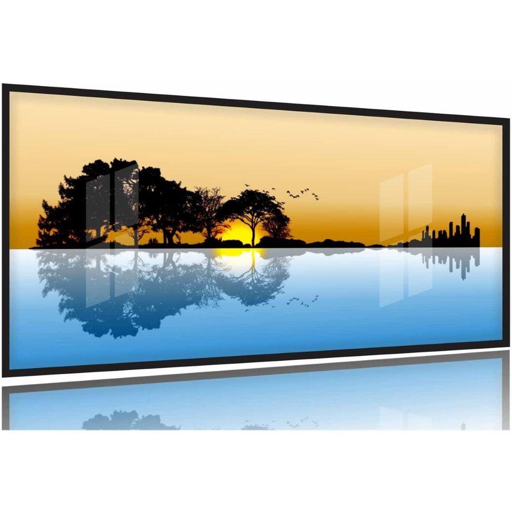 Quadros Decorativos Paisagem Violão 130x60 Moldura Preta 2x2