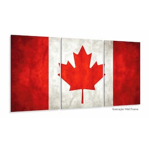 Quadro Arte Bandeira Canadá Mosaico 120x60 3 peças
