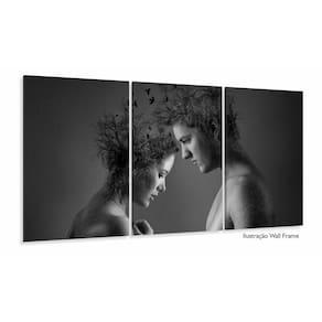 Quadro Abstrato Retrato Homem e Mulher em Preto e Branco 120