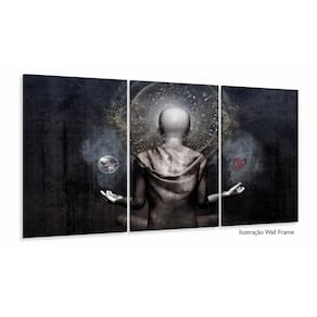 Quadro Decorativos Buda Meditação com 3 peças 120x60