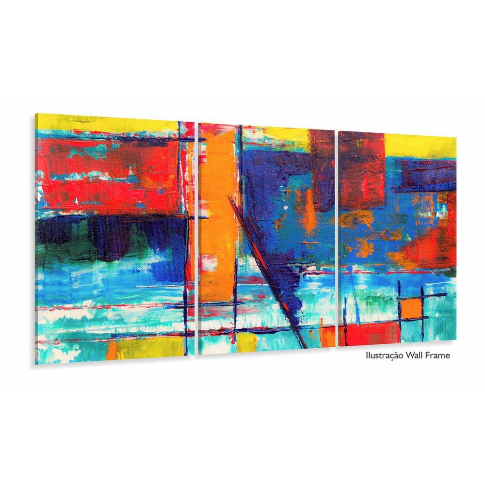 Quadro Conjunto Abstrato Artístico Estilo Pintura Vertical 3