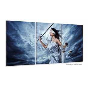 Quadro Escritório Advocacia Deusa Justiça Azul 120x60 sala