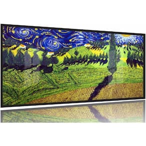Quadro Van Gogh Girassóis no Campo Decorativo Sala 130x60 Moldura Preta 2x2