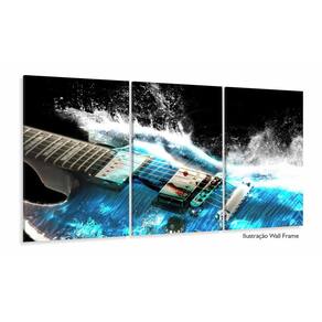 Quadro Decorativo Guitarra 3 partes 120x60 em tecido