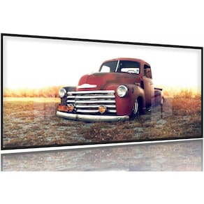 Quadro Decorativo Carro Antigo Retro 130x60 Moldura Preta 2x2
