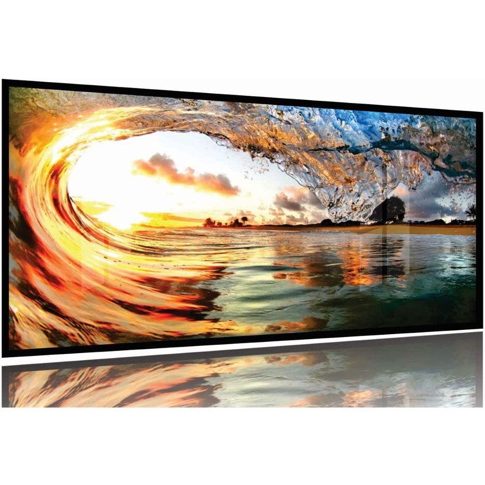 Quadro Decorativo Sala Praia Mar Onda 130x60 Moldura Preta 2x2