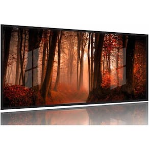 Quadro Decorativo Paisagem Árvores 130x60 Moldura Preta 2x2