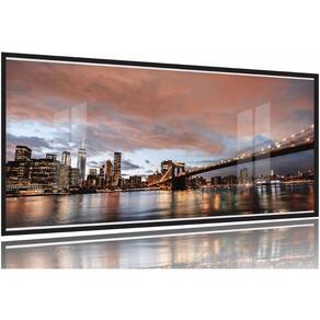 Quadro Decorativo New York Entardecer 130x60 Moldura Preta 2x2