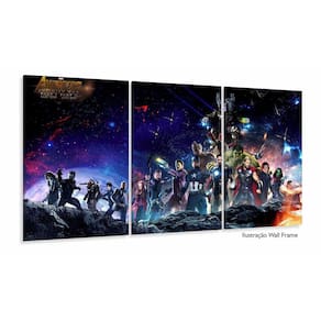 Quadro Decorativo Team Vingadores 3 peças 120x60 cm em tecid