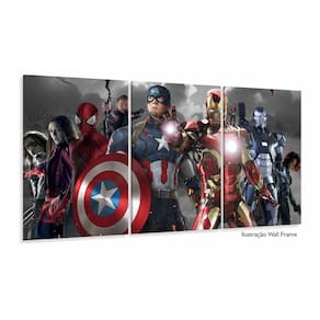 Quadro Decorativo Avengers A 5 peças 120x60 cm em tecido