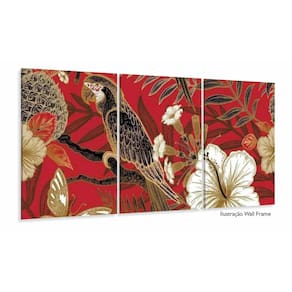 Quadro Decorativo 120x60 Sala Quarto Arte Arara E Flores 1