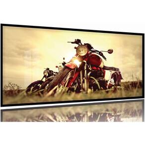 Quadro Decorativo Escritório Motos 130x60 Moldura Preta 2x2