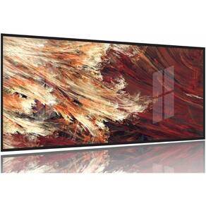 Quadro Decorativo Abstrato Fractal 130x60 Moldura Preta 2x2