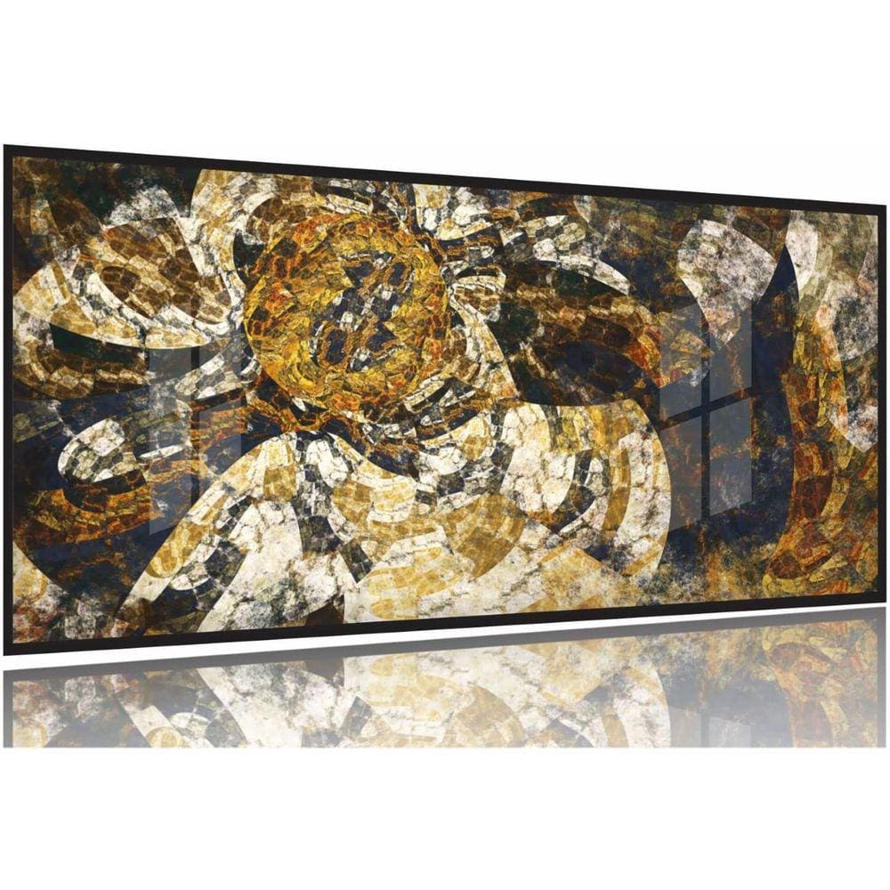 Quadro Decorativo Abstrato ladrilho 130x60 Moldura Preta 2x2