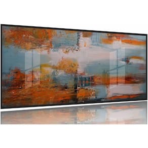Quadro Decorativo Abstrato Marron 130x60 Moldura Preta 2x2