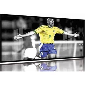 Quadro decorativo Ronaldo Fenômeno 130x60 Moldura Preta 2x2