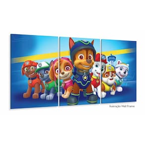 Quadro Decorativo Patrulha Canina 120x60 3 peças em tecido