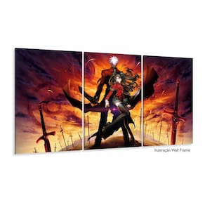 Quadro Decorativos Anime com 3 peças 120x60 cm sala quarto m