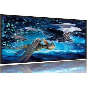 Quadro Decorativo Como Treinar Seu Dragao130x60 Moldura Preta 2x2