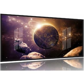 Quadro decorativo Universo Planeta 130x60 Moldura Preta 2x2