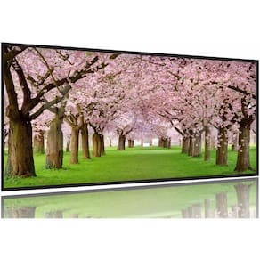 Quadro Decorativo Caminho De Cerejeiras 130x60 Moldura Preta 2x2