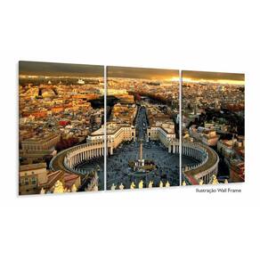 Quadro Roma Na Itália Decorativo Tela Em Tecido 120x60 3 peç
