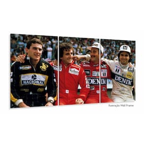 Quadro Decorativo Senna Pique Prost Mansel 120x60 3 peças