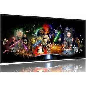 Quadro Decorativo Star Wars E 3 130x60 Moldura Preta 2x2