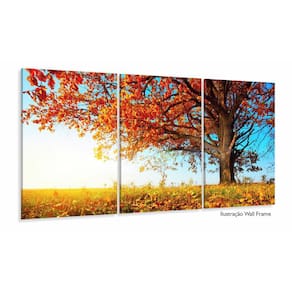 Quadro Decorativo Outono Árvore Céu Azul 120x60 Sala Quarto