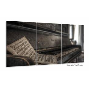 Quadro Decorativo Piano Antigo Mosaico Em Tecido 3 Peças