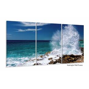 Quadros Decorativos Mar Praia 120x60 3 peças em Tecido
