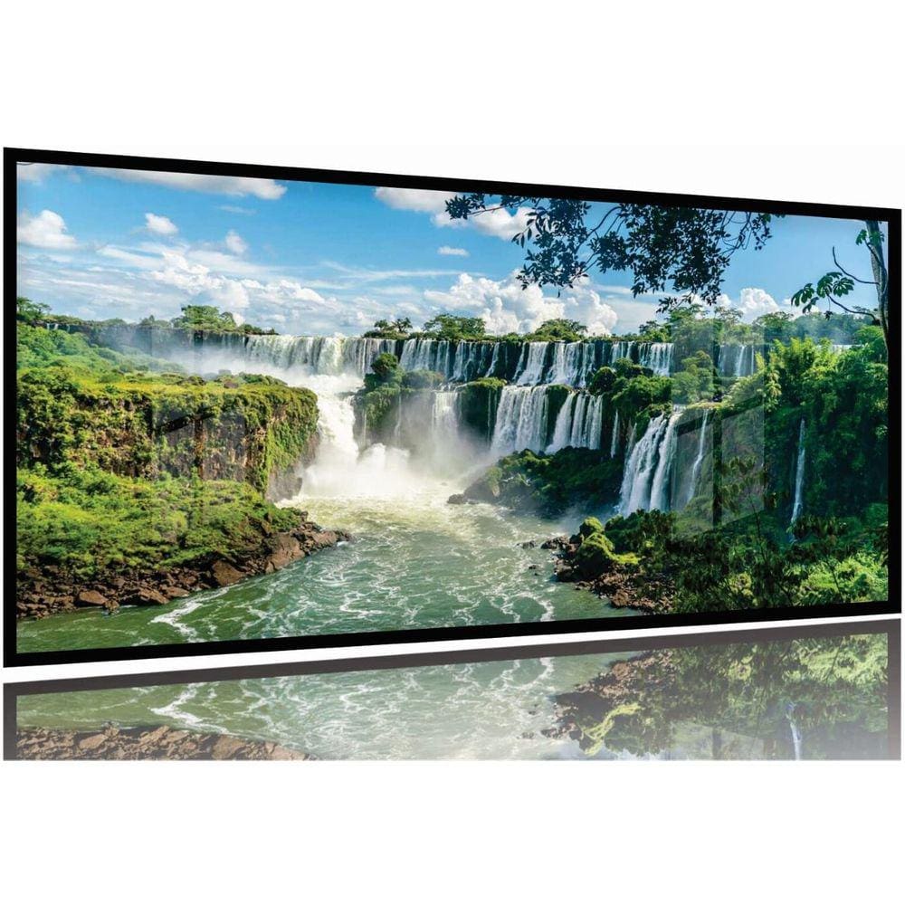 Quadro Decorativo Escritório Paisagem Cachoeira 130x60 Moldura Preta 2x2