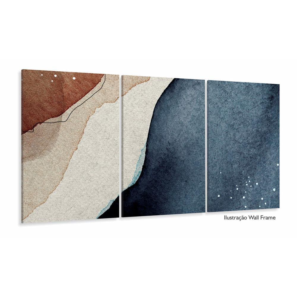 Quadro Decorativo Abstrato Areia Sala Quarto 3 peças 120x60