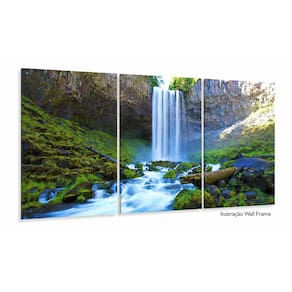 Quadro Decorativo Natureza Cachoeira Em Tecido 3 Peças