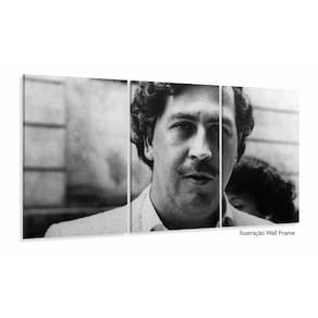 Quadro Pablo Escobar Mosaico decorativo Preto e Branco 120x6