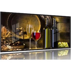 Quadro Decorativo Vinho Torneira Barril 130x60 Moldura Preta 2x2