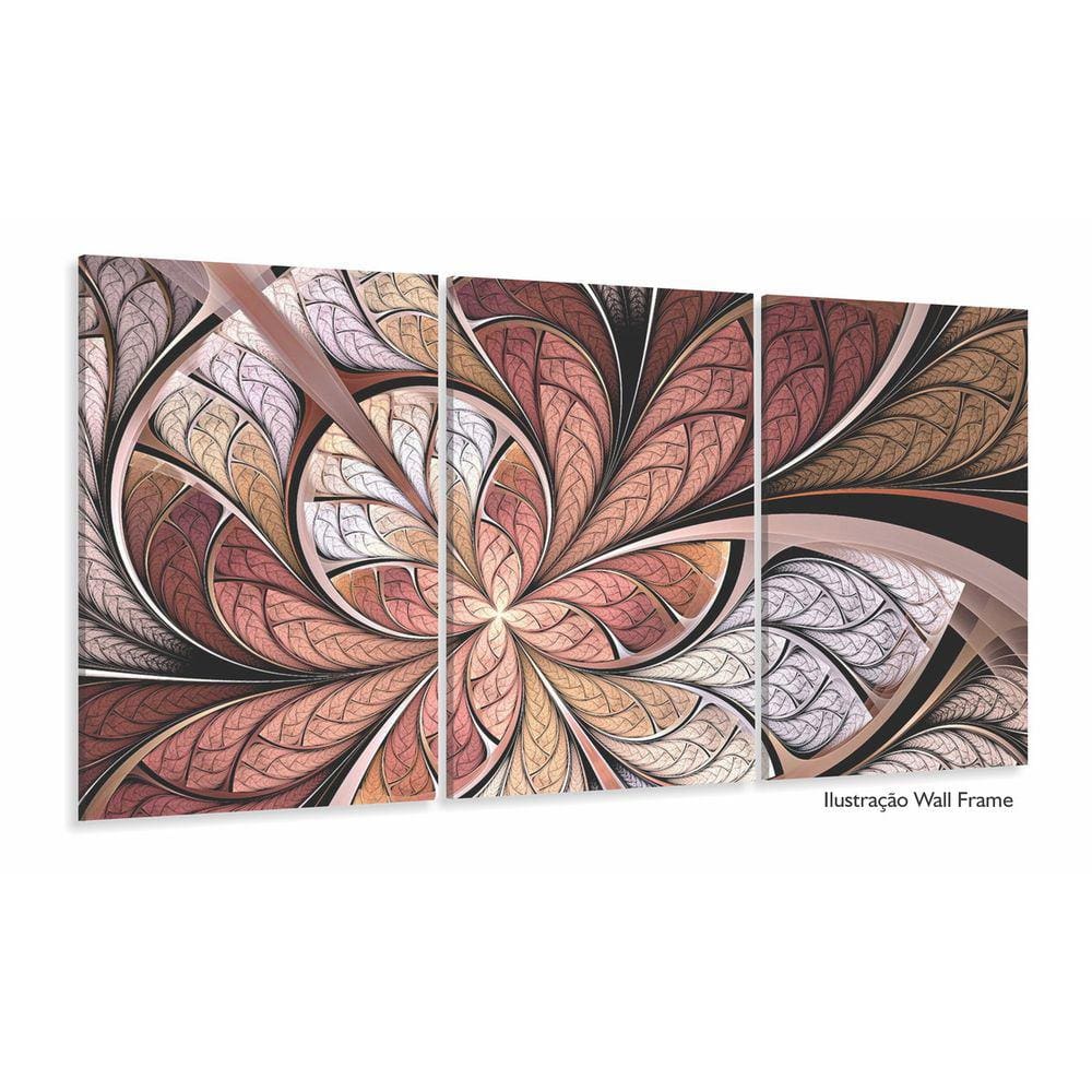 Quadro Decorativo Abstrato Vitral Rosê Mosaico