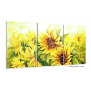 Quadro Decorativo Pintura Dois Girassóis 120x60 Sala Quarto