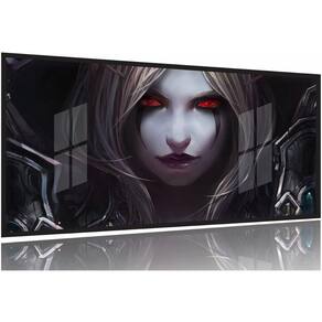 Quadro Decorativos Warcraft 130x60 Moldura Preta 2x2 m02