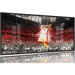 Quadro Decorativo LeBron-James 130x60 Moldura Preta 2x2