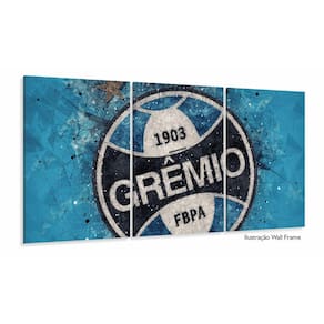 Quadro Decorativo 3 peças Grêmio Futebol 120x60
